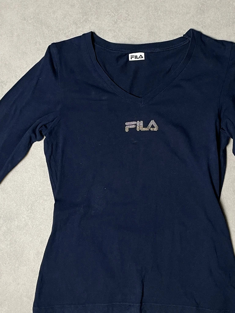 detail view, Fila Long Sleeve Top, vintage Y2K second hand piece