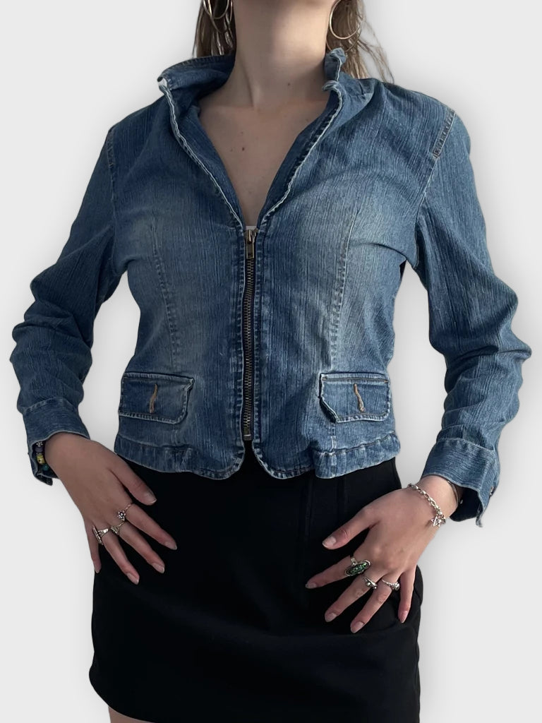 garage mood – cropped denim coat (M)