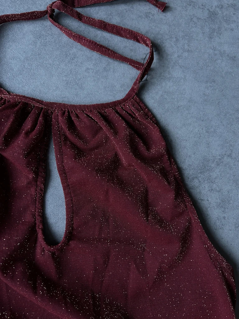 detail view, Long Glittery Dress, vintage Y2K second hand piece