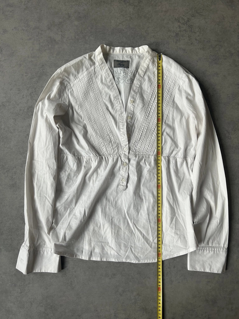 detail view, Replay Y2K White Long Sleeve Top, vintage Y2K second hand piece, image 8