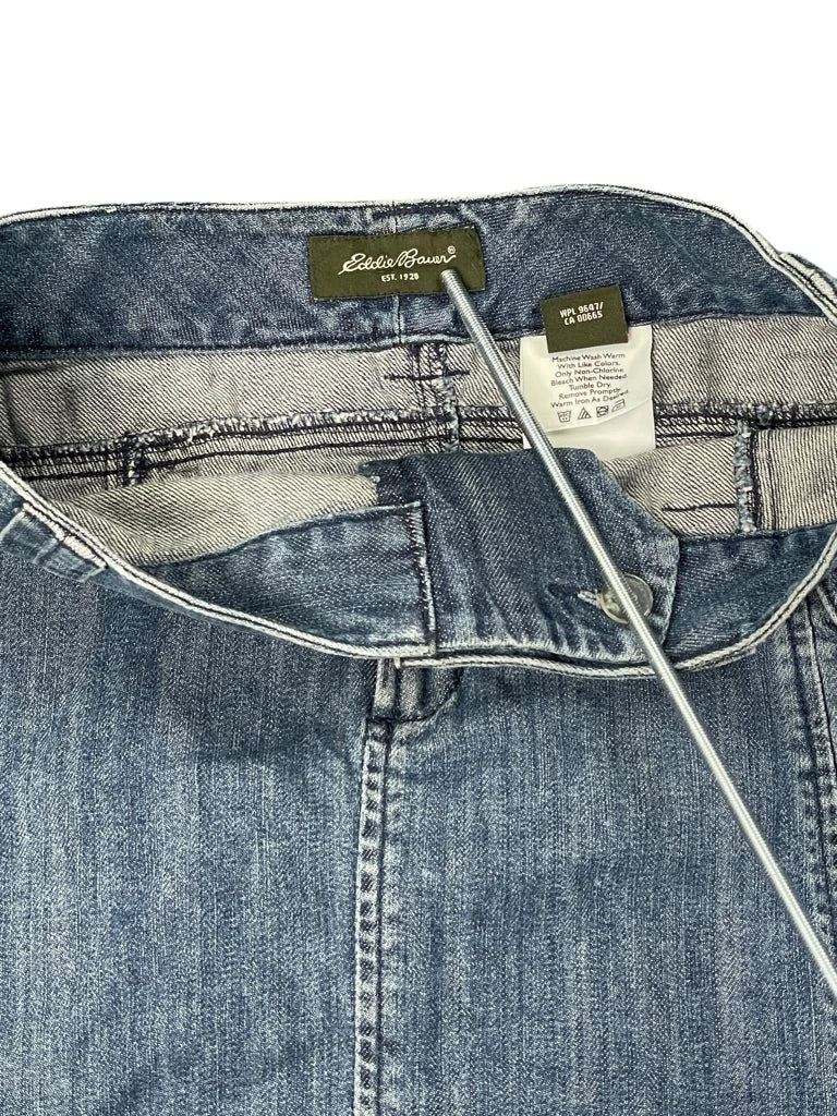 detail view, Eddie Bauer Bauer Long Denim Skirt, vintage Y2K second hand piece