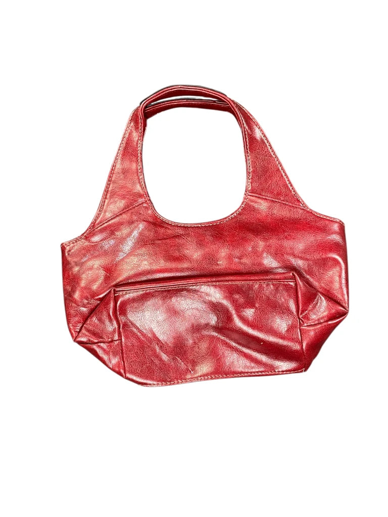 back view, Burgundy Multi-Pocket Shoulder Bag (ONESIZE), vintage Y2K second hand piece
