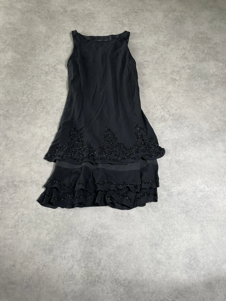 detail view, Jones New York Dress black dress with paillettes, vintage Y2K second hand piece, image 6