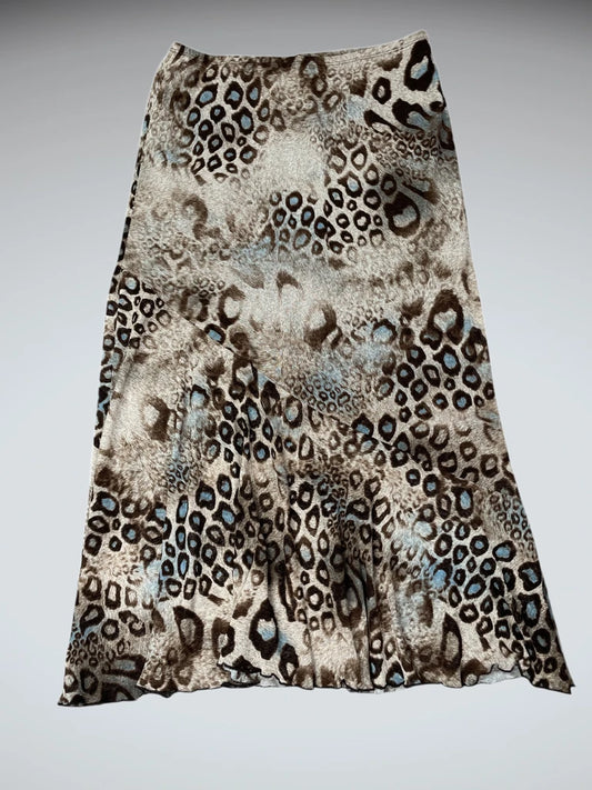 front view, Sirens Wild Night Leopard Skirt, vintage Y2K second hand piece