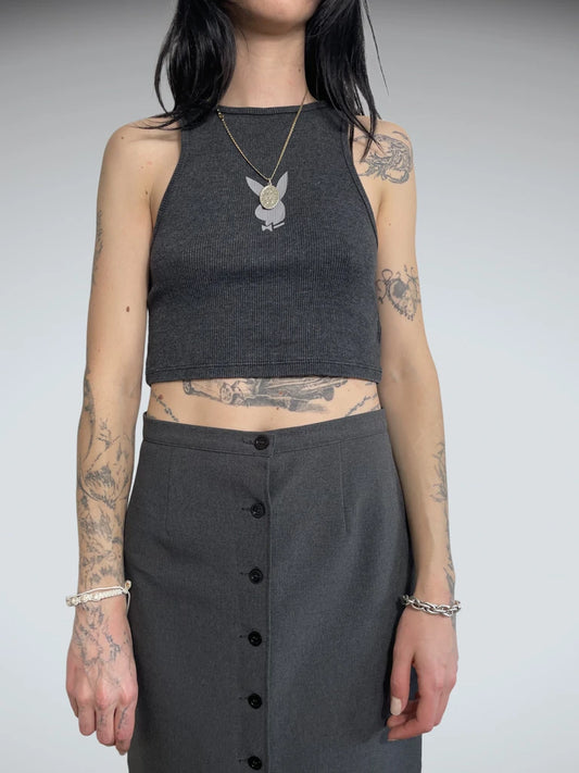 front view, playboy crop top, vintage Y2K second hand piece