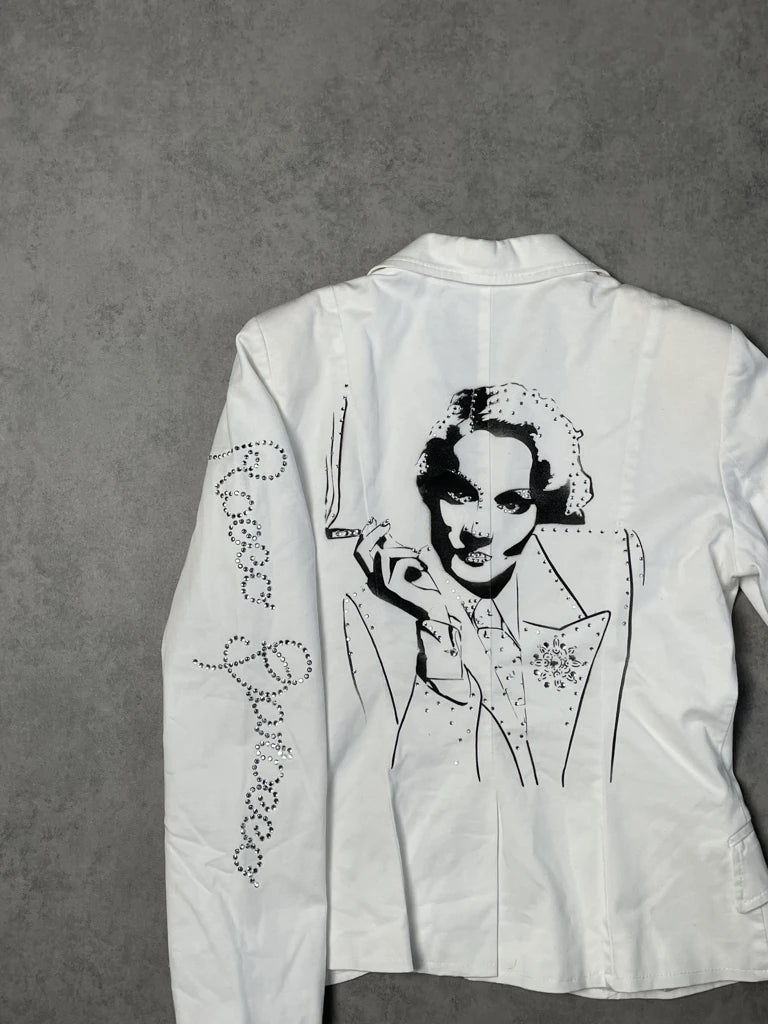 detail view, Roccobarocco lazer (M)Rocco Barocco B, vintage Y2K second hand piece, image 4
