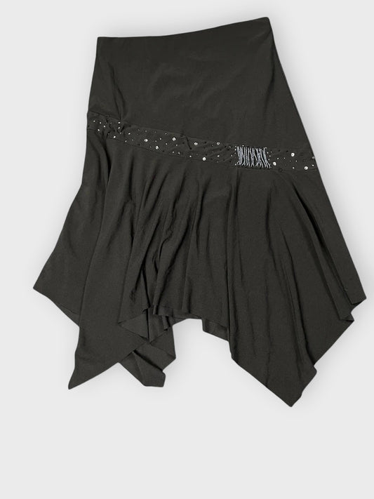 front view, Sweet Tiger Fashion Midnight Sparkle Handkerchief Skirt, vintage Y2K second hand piece