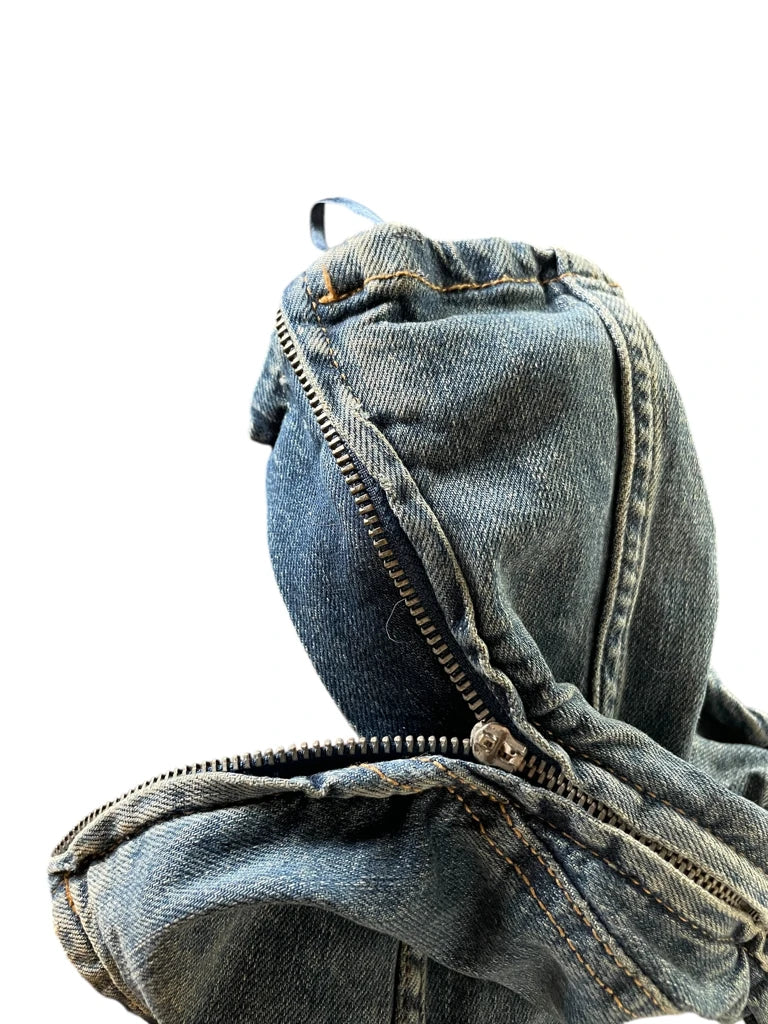 detail view, Y2K Denim Corsage Top im Tube-Style, vintage Y2K second hand piece