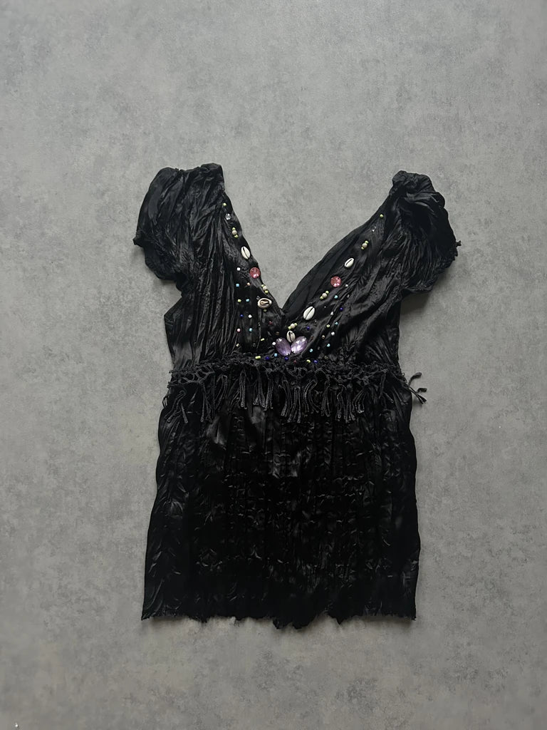 Black Silk Top (M)