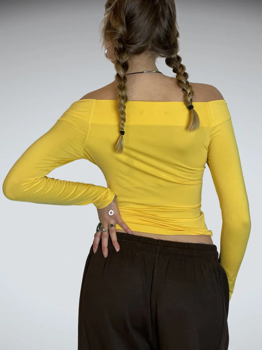 Off-Shoulder Long Sleeve Shirt (M)