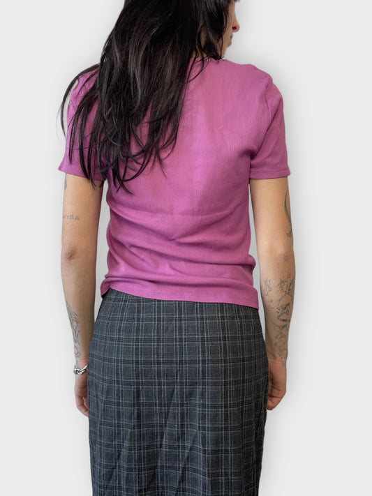 back view, Mey Pink Shirt, vintage Y2K second hand piece