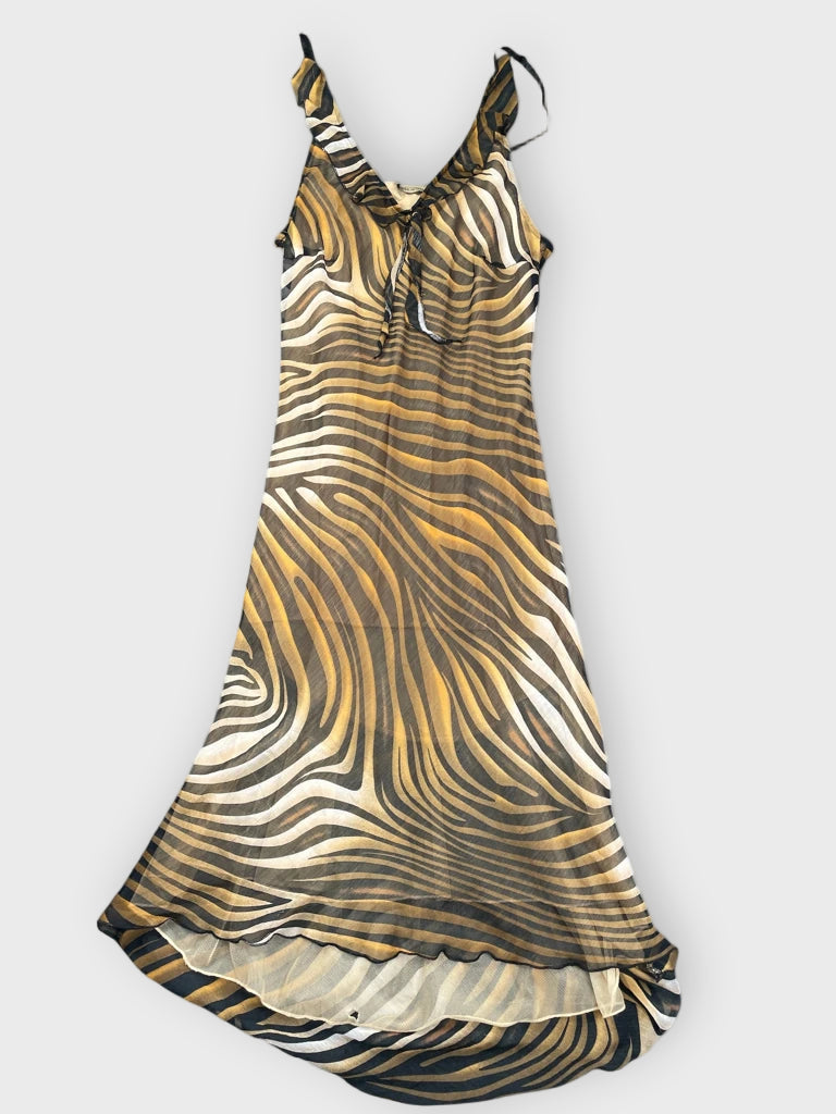 front view, Made in Italy Tiger Pattern Dress, vintage Y2K second hand piece