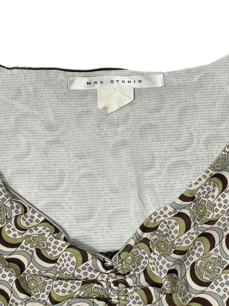 detail view, Max Studio Retro Swirl Tunic Top, vintage Y2K second hand piece