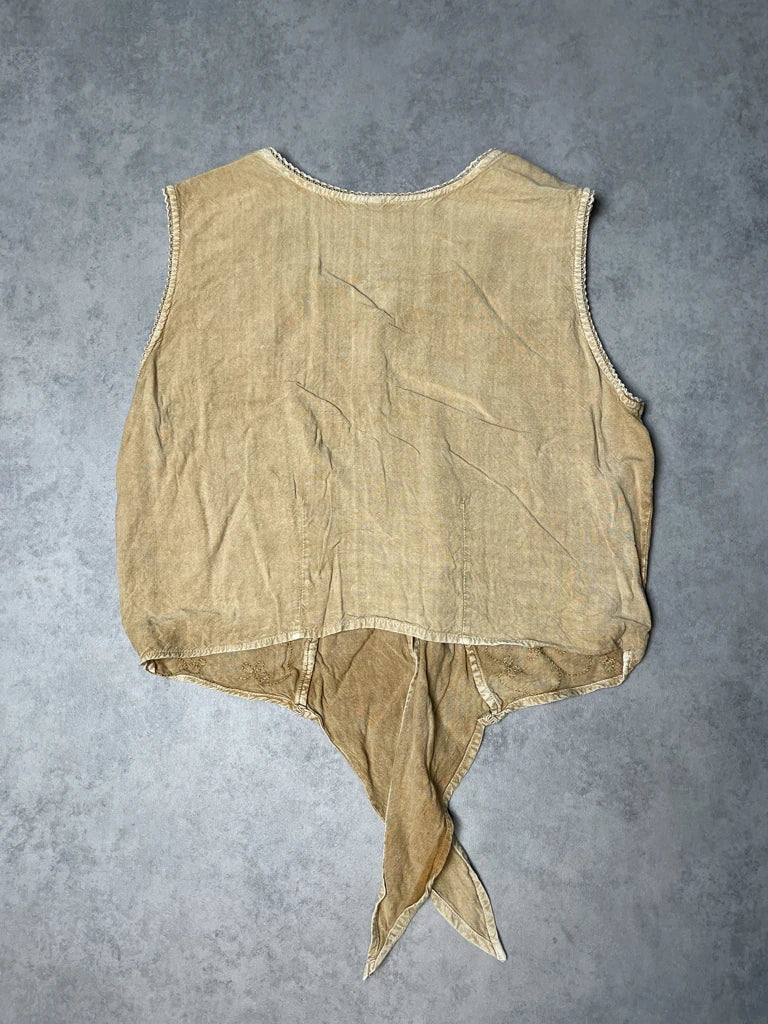 detail view, Beige Top, vintage Y2K second hand piece, image 5