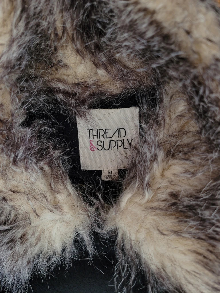 detail view, Thread & Supply Faux Fur Collar jacket, vintage Y2K second hand piece, image 5