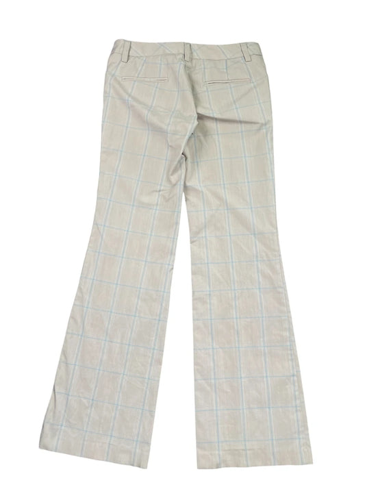 back view, Star City Beige Checkered Flared Suit Pants, vintage Y2K second hand piece