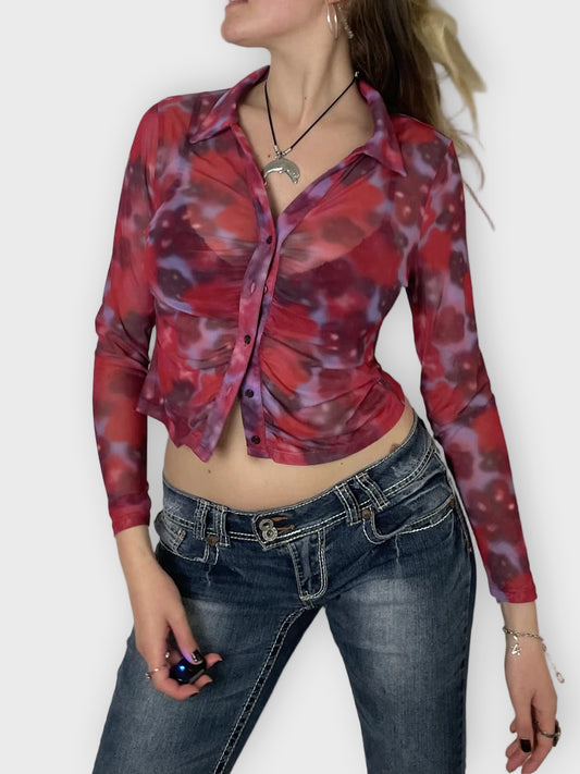 front view, Miss Shop Floral Shirt, vintage Y2K second hand piece