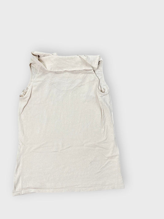back view, Willi Smith Ivory High Neck Minimalist Top, vintage Y2K second hand piece