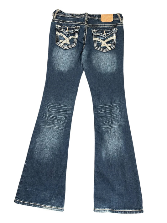 back view, Amethyst Blue Denim Jeans, vintage Y2K second hand piece