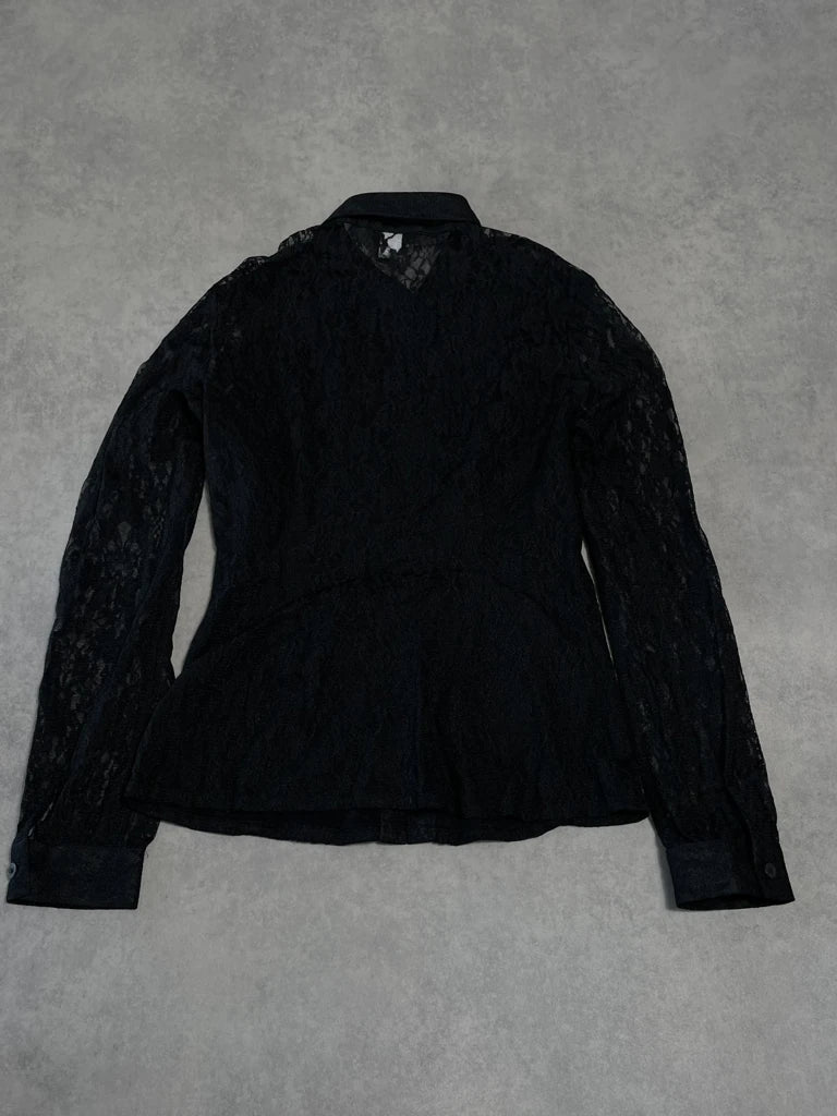 detail view, Moda International Lace Shirt, vintage Y2K second hand piece, image 5