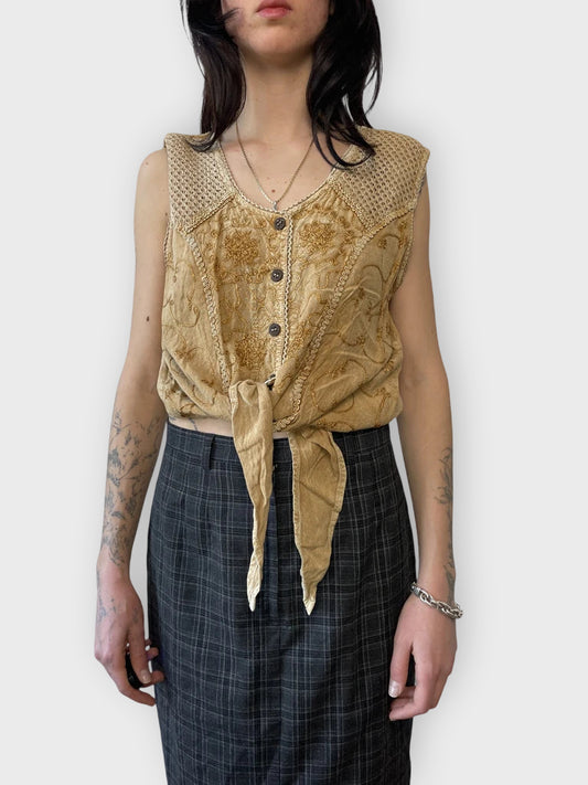 front view, Beige Top, vintage Y2K second hand piece
