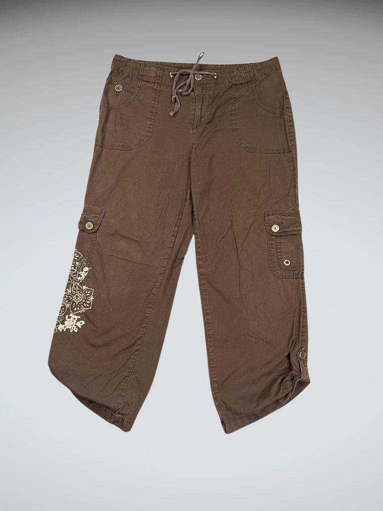 front view, Style & Co Brown Cropped Pants, vintage Y2K second hand piece