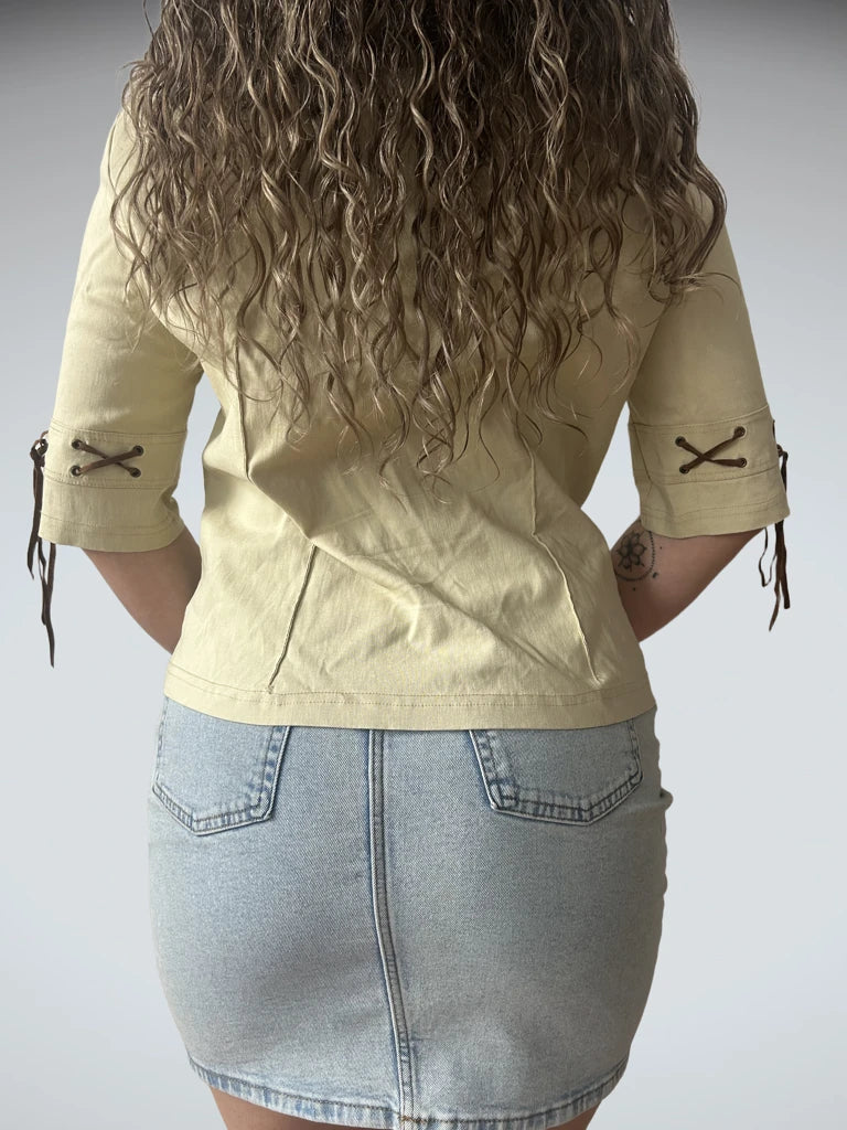 back view, LARA & Co Y2K Collared Top, vintage Y2K second hand piece