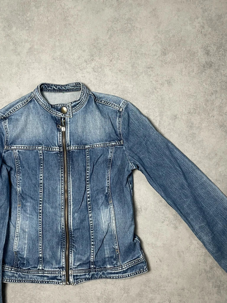 detail view, Jeans Jacket, vintage Y2K second hand piece