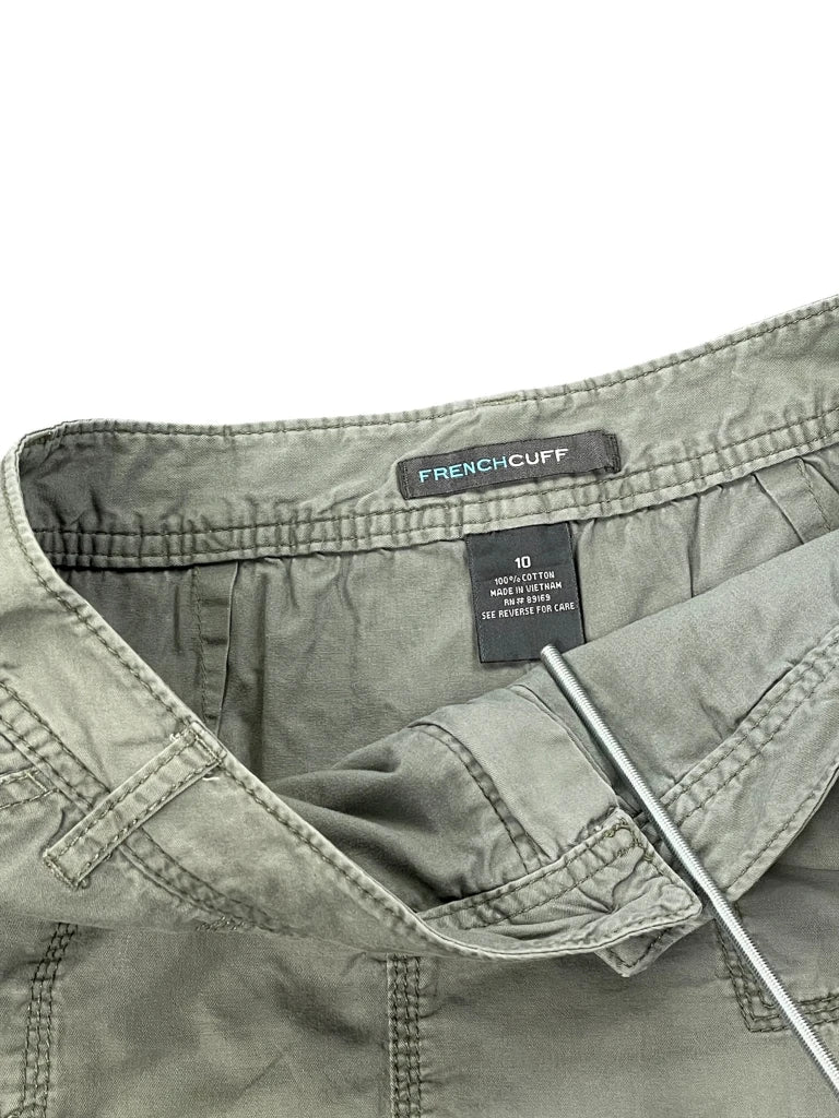 detail view, French Cuff Grey Cargo Cotton Mini Skirt, vintage Y2K second hand piece