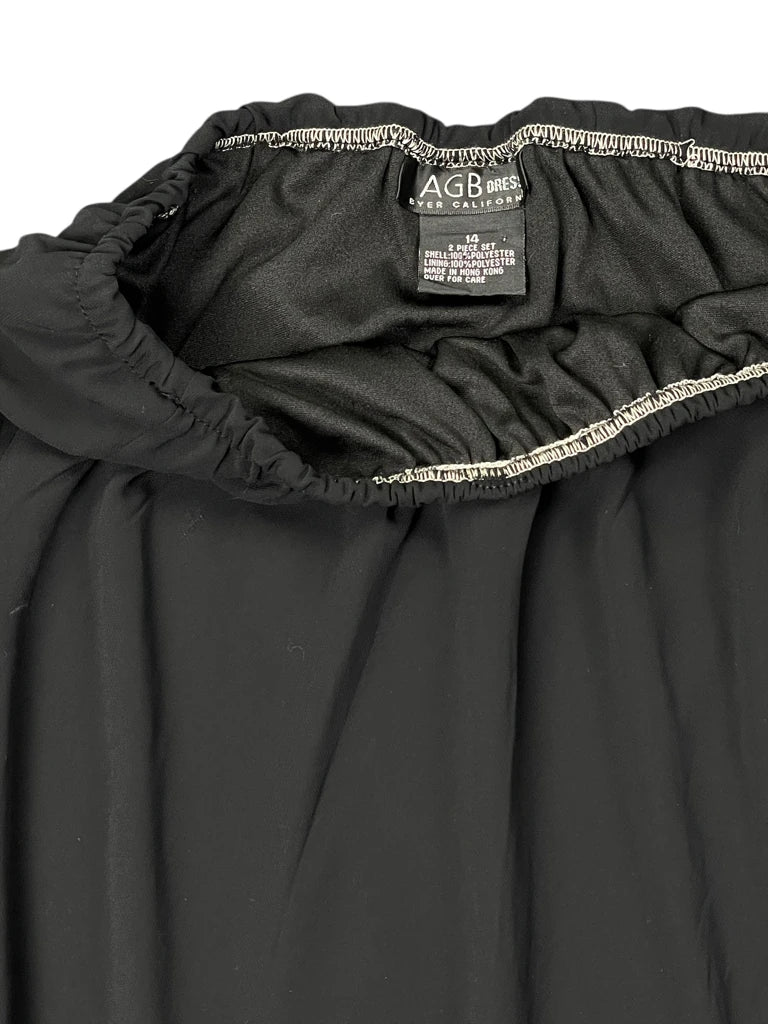 detail view, ABG Dress by California Midnight Ruffle Hem Maxi Skirt, vintage Y2K second hand piece