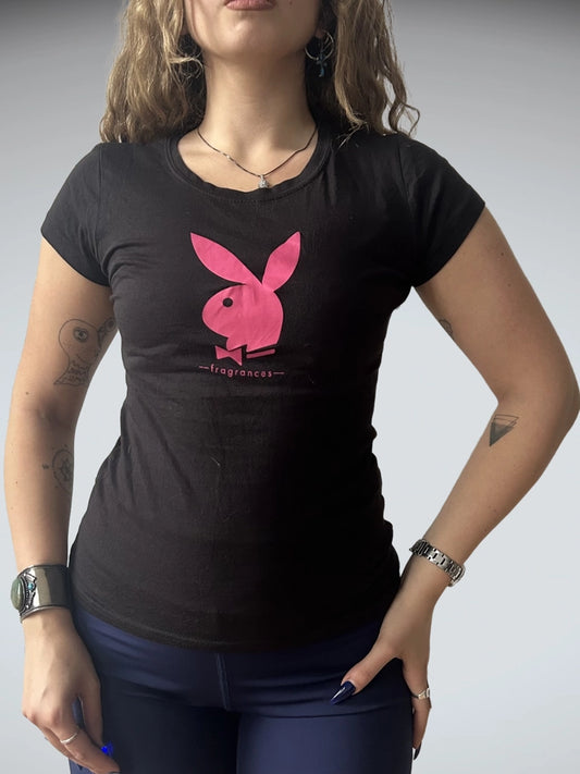 Y2K Playboy Black Tee (One Size)