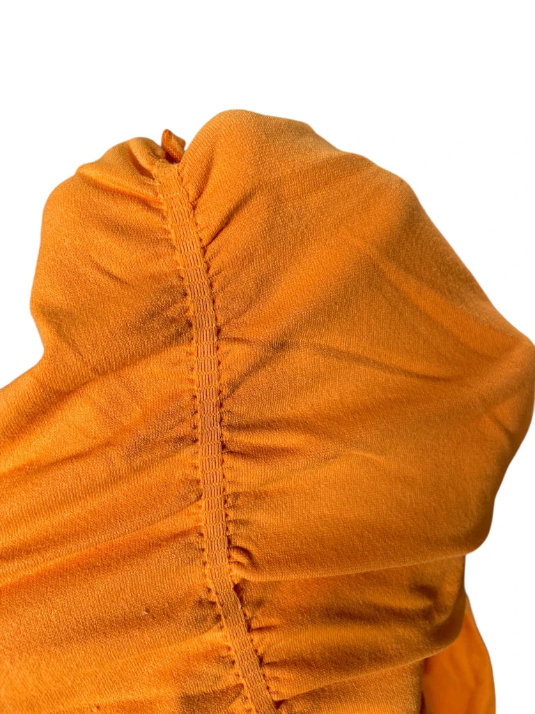 detail view, Last Tango Orange Ruched Vintage Camisole, vintage Y2K second hand piece, image 4