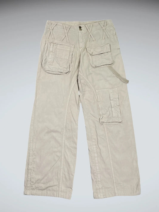 front view, Motivi Beige Straight-Leg Pants, vintage Y2K second hand piece