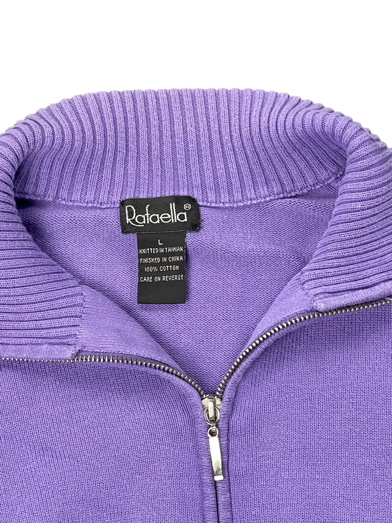 detail view, Raffaela Purple Zip Sweater, vintage Y2K second hand piece, image 6
