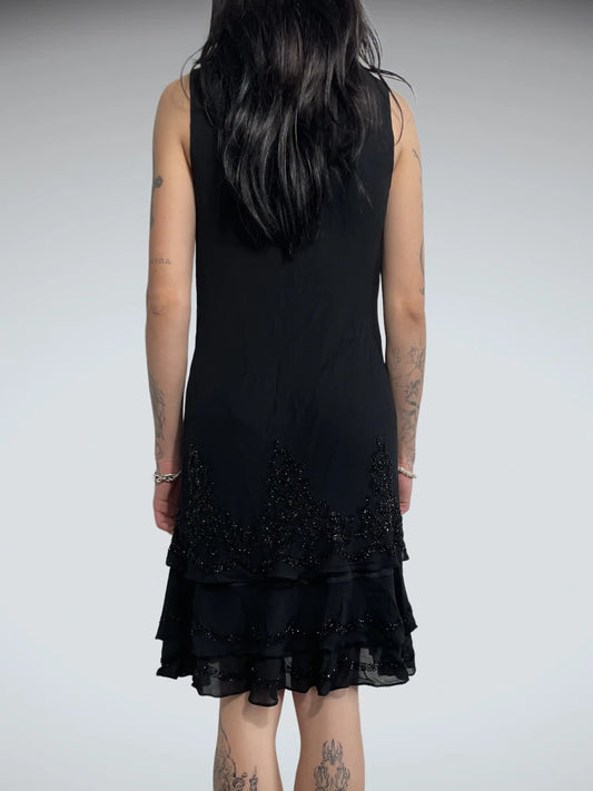 back view, Jones New York Dress black dress with paillettes, vintage Y2K second hand piece