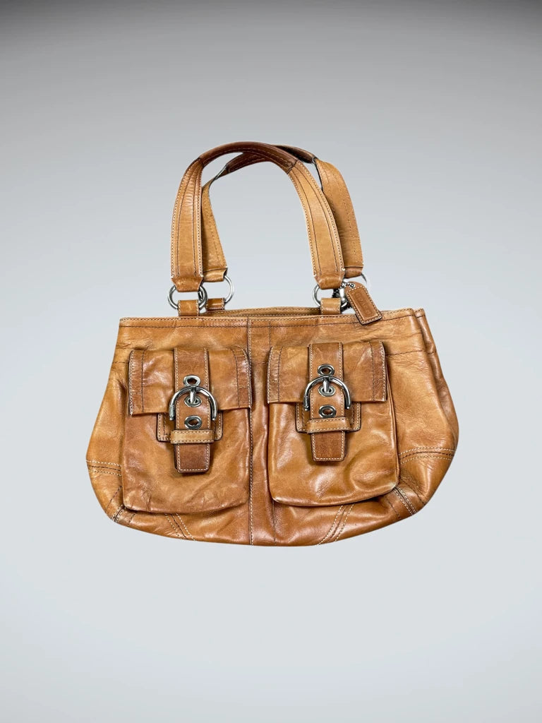 front view, Coach Brown Minimalist Tote Bag (ONESIZE), vintage Y2K second hand piece