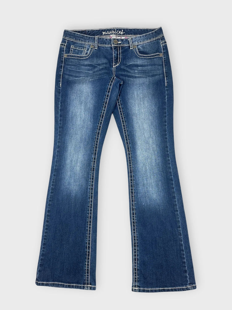 Distressed Flared Denim Jeans for Effortless Style (W30 / L)