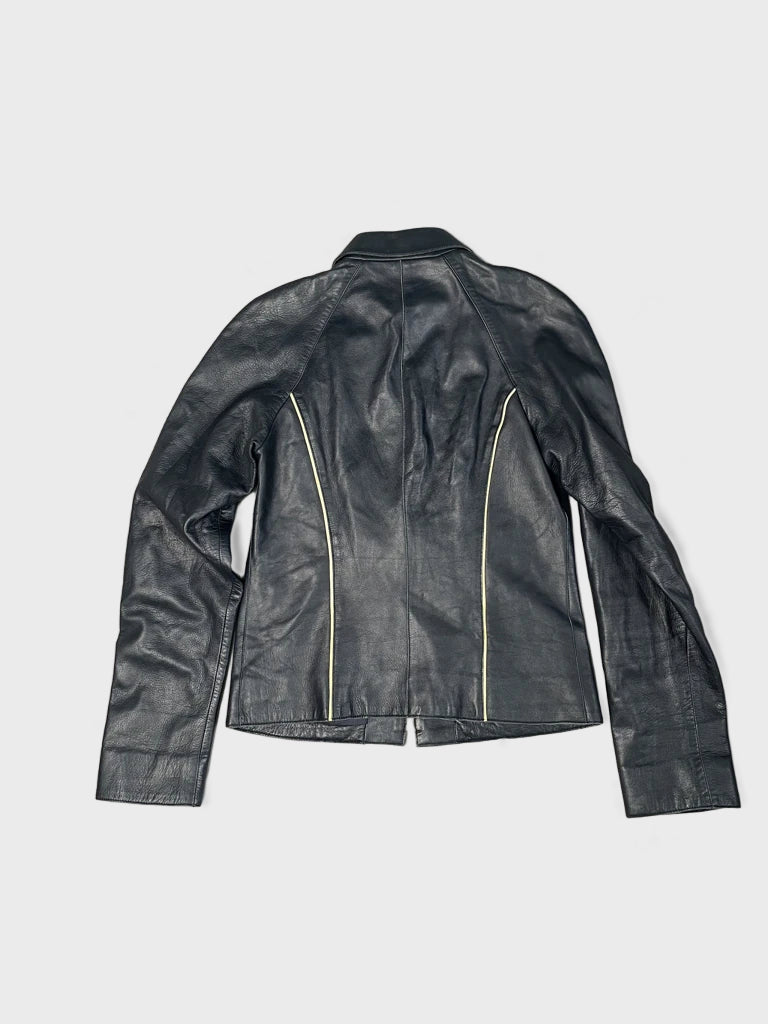 detail view, Greta Beck Leather Jacket, vintage Y2K second hand piece, image 5