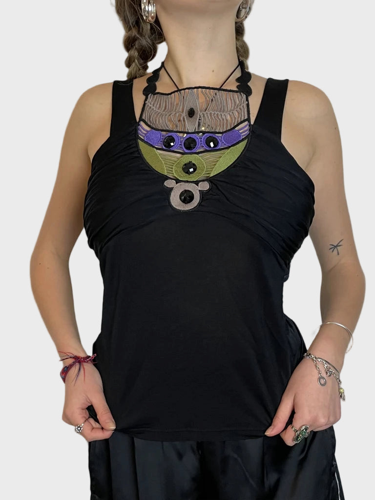 front view, Mariella Rosati Halter Top, vintage Y2K second hand piece