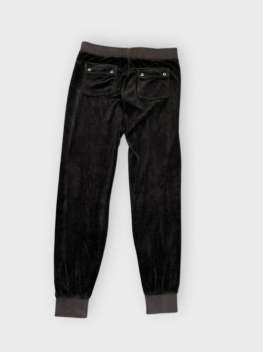 back view, Juicy Couture Black Velour Pants, vintage Y2K second hand piece