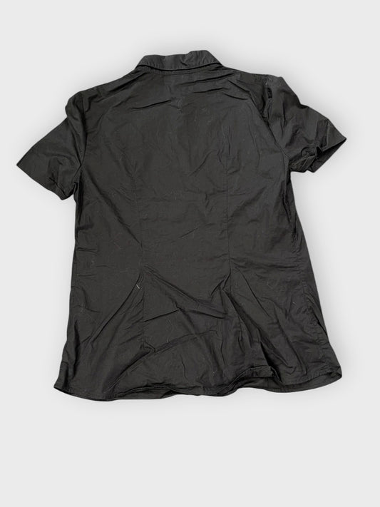 back view, Lacoste Black Cotton Button-Up Shirt, vintage Y2K second hand piece