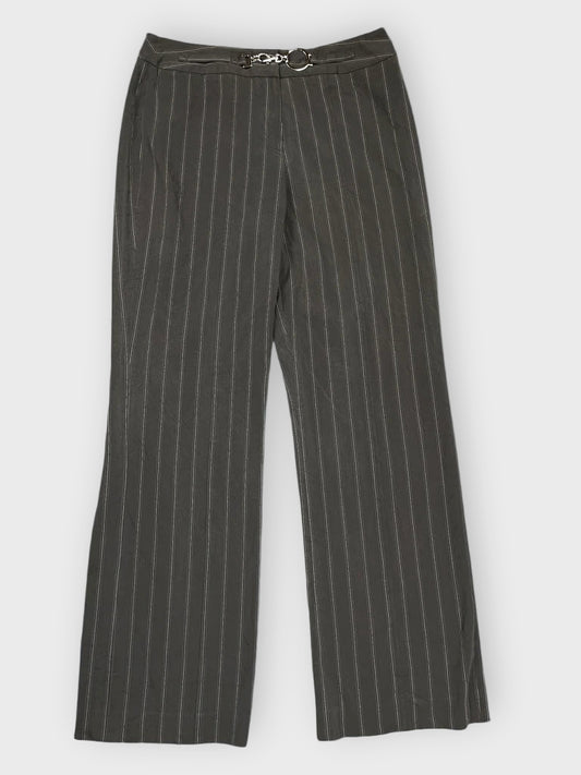 front view, Larry Levine Black Pinstripe Pants, vintage Y2K second hand piece