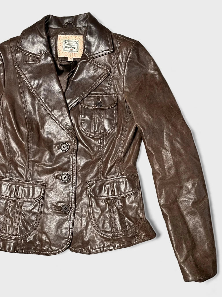 detail view, Blends Leather Jacket, vintage Y2K second hand piece, image 4