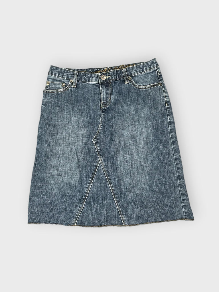 front view, Light Blue Classic Denim Skirt, vintage Y2K second hand piece