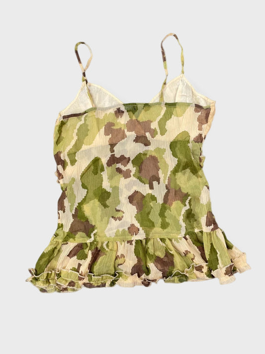 back view, Venus Light Camo Summer Dress Top, vintage Y2K second hand piece