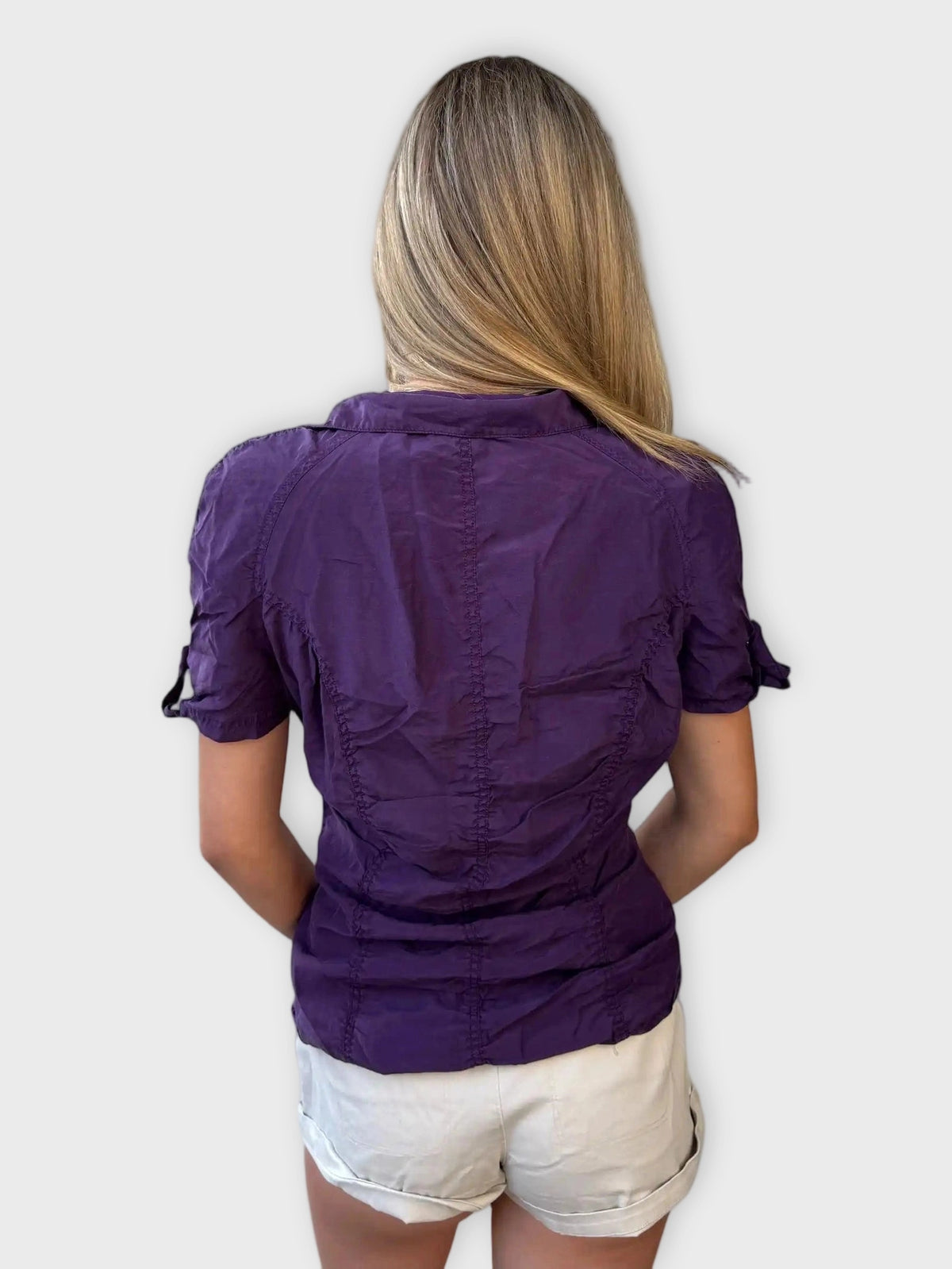 back view, Guess Jeans Lilac Crush Blouse, vintage Y2K second hand piece
