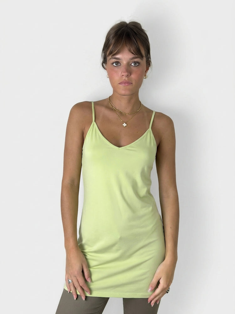 Lime Green Slip Dress with Adjustable Straps (S)