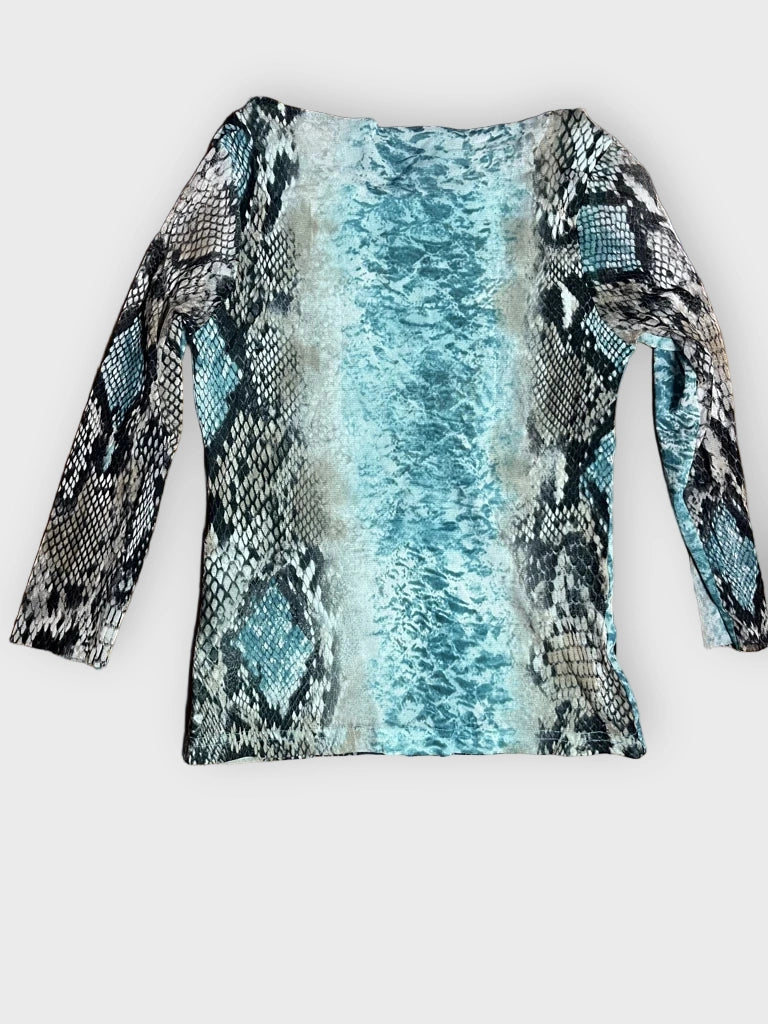 detail view, Bariba Longsleeve with Snake Print, vintage Y2K second hand piece, image 4