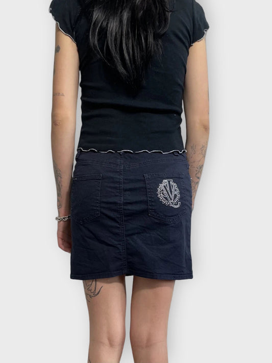 back view, mini versace skirt 2000s, vintage Y2K second hand piece