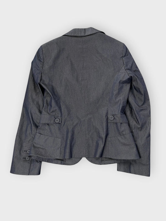 back view, Mexx Navy Blue Tailored Blazer with Structured Silhouette, vintage Y2K second hand piece